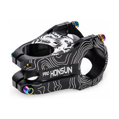 HONSUN 565 short aluminium MTB stem in Black, Oil Slick, Red and Blue