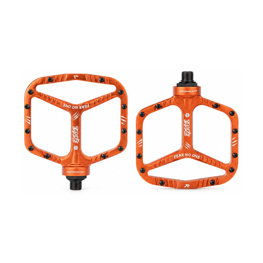 TANKE TP90 aluminium mountain bike pedals in purple, orange, silver and titanium finishes