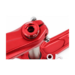 TANKE alloy crank arm bolt caps in oil slick, purple, red, black, silver and gold finishes