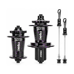 TANKE TH560 dirt jump hub pair in camo and oil slick finishes with 32-hole flanges