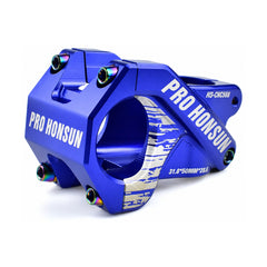 HONSUN 50 mm short MTB stem shown in multi-color, black, red, blue and navy blue with a 31.8 mm clamp