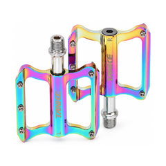 TANKE TP10 aluminium road bike pedal in an oil slick finish with a sealed bearing spindle