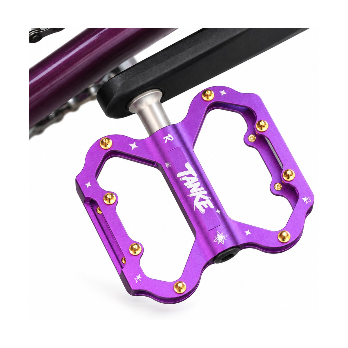 TANKE TP30 aluminium folding bike pedals in purple, rose pink, pink, silver, green and black