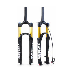TANKE TF300-32 air suspension fork with gold and black stanchions for 26, 27.5 and 29 inch mountain bikes