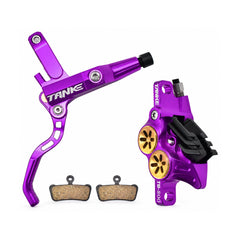 TANKE TB800 four-piston hydraulic disc brake caliper in purple and red
