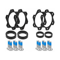 TANKE alloy Boost hub conversion spacers for 100 to 110 mm front and 142 to 148 mm rear axles