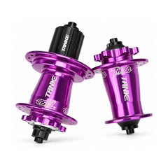 TANKE TH560 dirt jump hub pair in camo and oil slick finishes with 32-hole flanges
