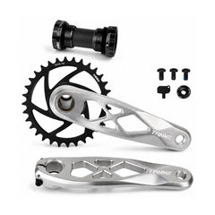 TANKE FC8000 hollow forged crank arms with chainrings in black, silver, purple and red