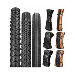 Folding bike tyres with tan wall and black wall casing in 26, 27.5, 29 inch and 700c