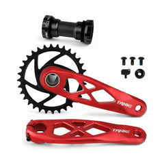 TANKE FC8000 hollow forged crank arms with chainrings in black, silver, purple and red