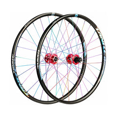 TANKE mountain bike wheelset in black, red, purple and Oil Slick for 26, 27.5 and 29 inch