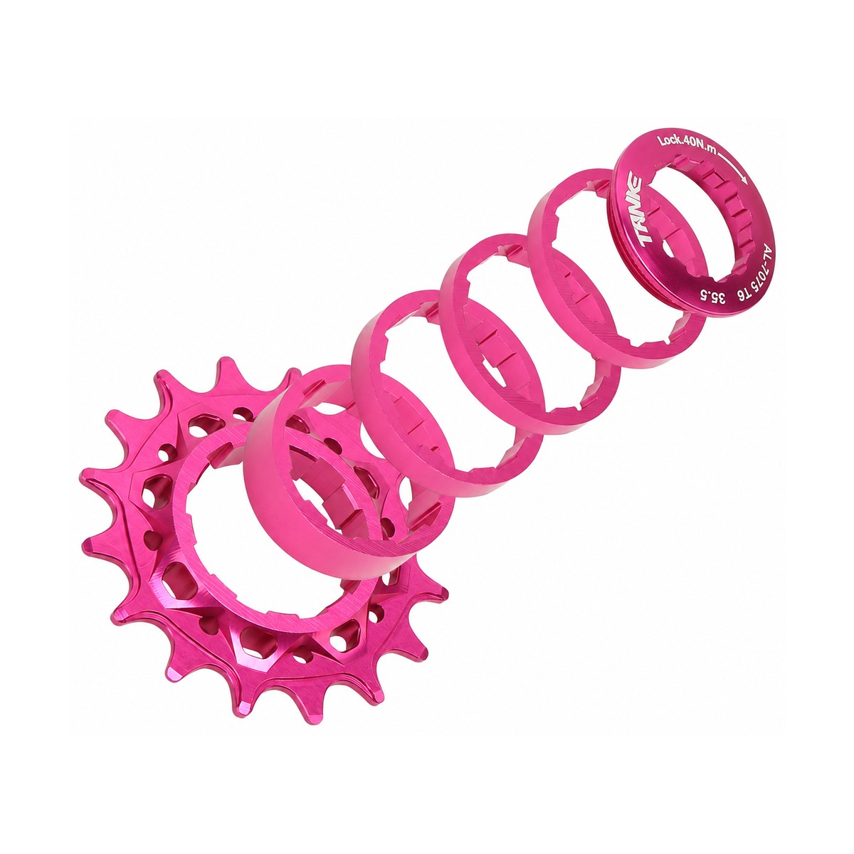 TANKE aluminium single speed freewheel in seven colours with chain tensioner