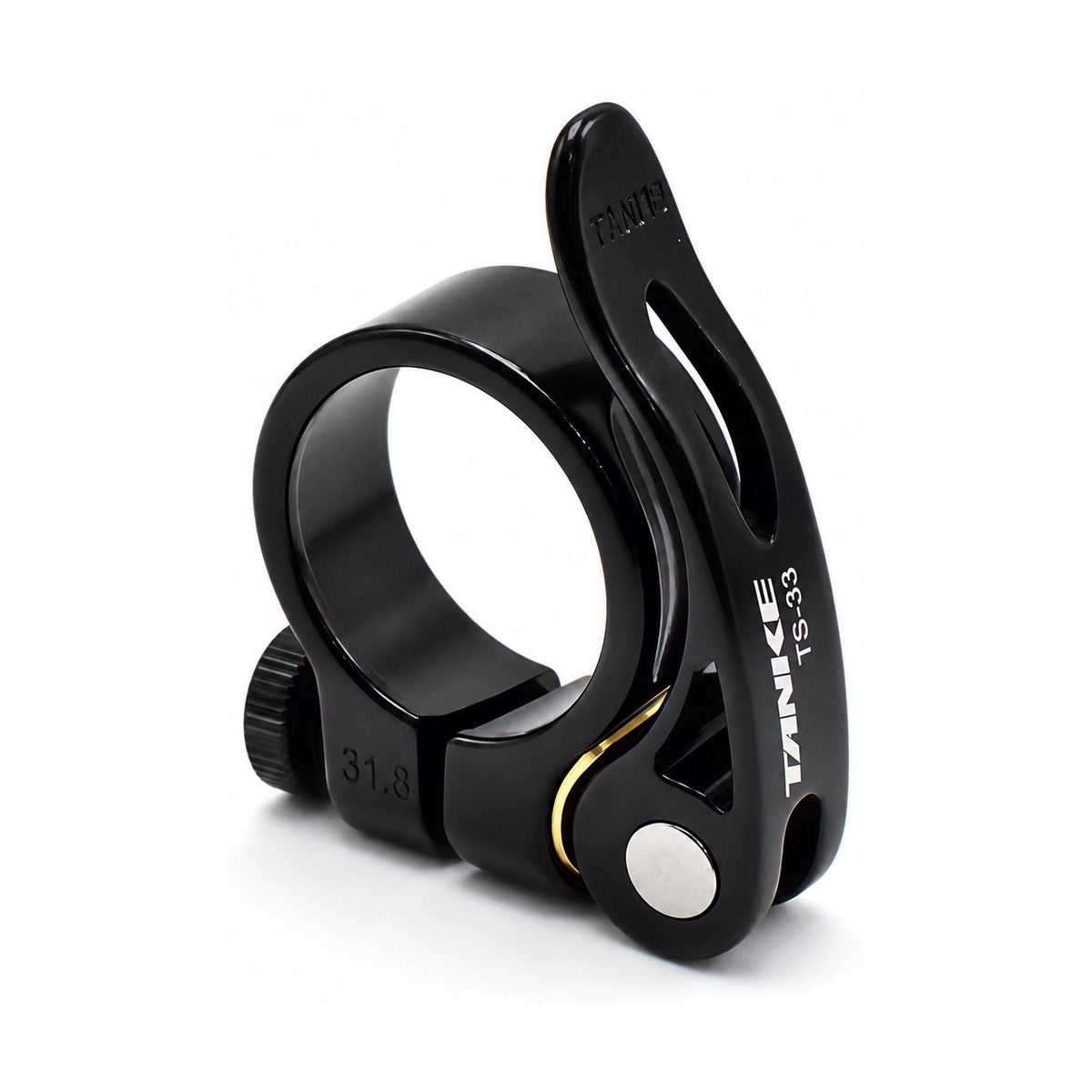 TANKE aluminium seatpost clamps in Oil Slick and Black finishes