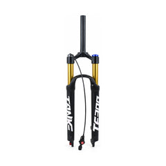 TANKE TF300-32 air suspension fork with gold and black stanchions for 26, 27.5 and 29 inch mountain bikes
