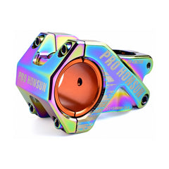 HONSUN 50 mm short MTB stem shown in multi-color, black, red, blue and navy blue with a 31.8 mm clamp